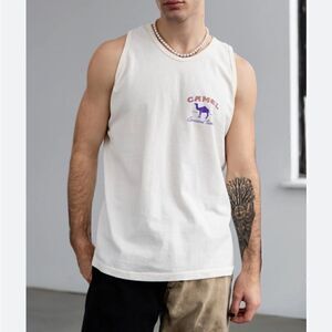 CAMEL Vintage Premium Taste Cotton USA Cream Tank‎ Made in USA Size XL